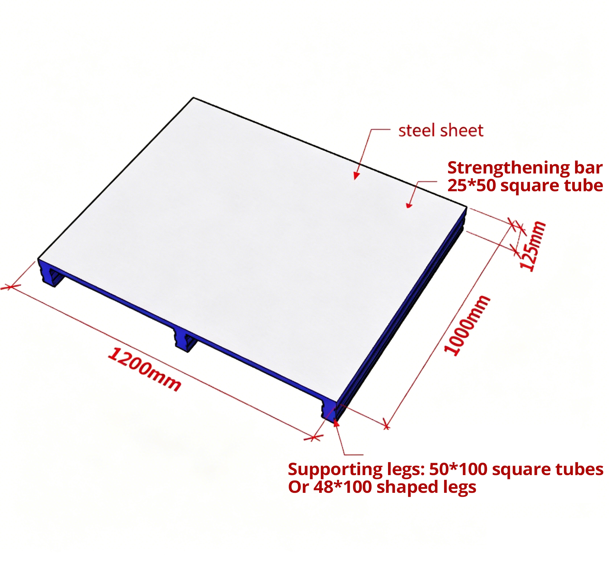 Heavy-duty galvanized steel pallet designed for industrial warehouse storage and forklift operations